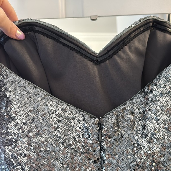 NWT Dessy Collection dark silver sequin gown - Picture 9 of 9